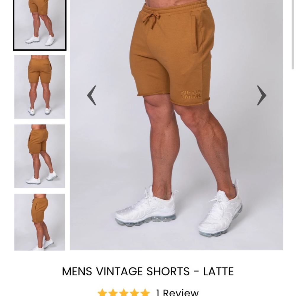 Muscle nation-Men’s vintage line short Latte